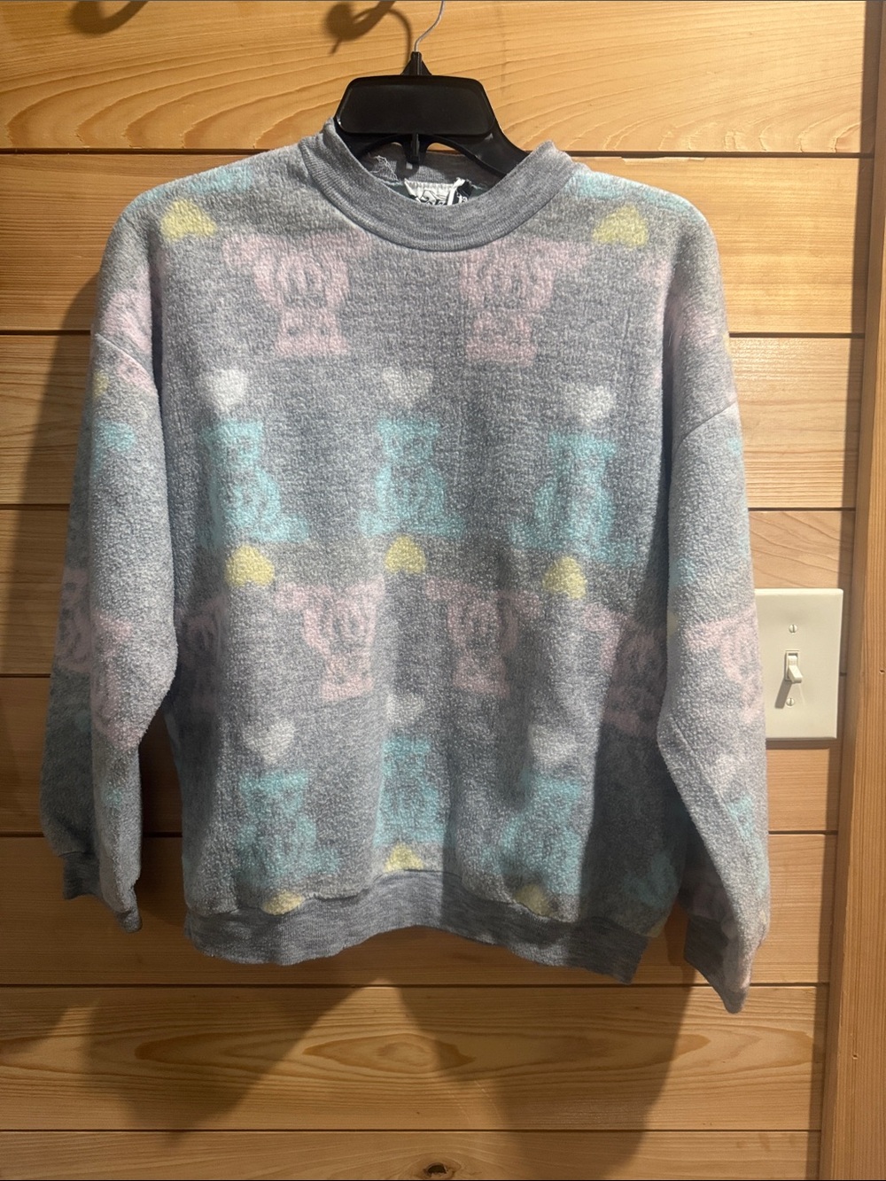 Vintage 80s Pastel Teddy Bear Fleece